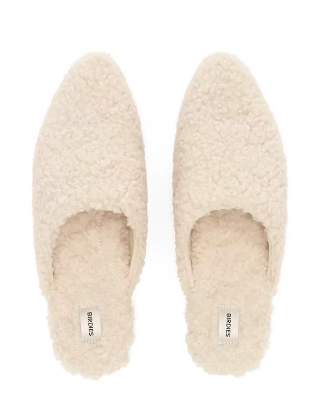 Birdies Cream Sherpa Slip-On Mules